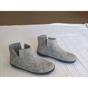 Glerups The Boot Felt Slippers Wool Rubber Sole Size 10 US 43 EU Gray